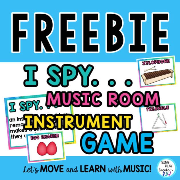 I Spy Music Room Instruments Game freebie from Sing Play Create
