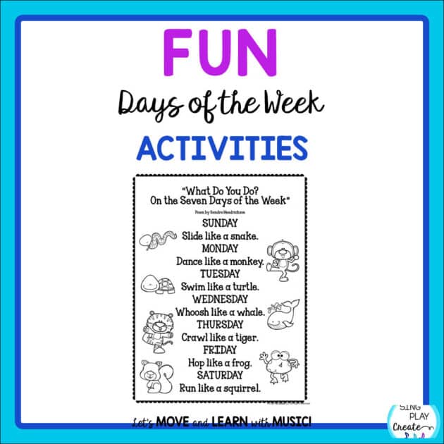 All children learn about the days of the week in preschool and kindergarten. Try using these fun days of the week activities.