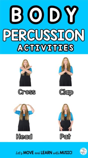 Let’s get moving with some body percussion activities.  Body Percussion activities are fun, teach beat, rhythm and keep hands, eyes, feet, busy! They are great workouts for any age as well! Get the fun lesson ideas from Sing Play Create!
