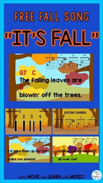 “It’s Fall” is a song on the Sing Play Create YouTube Channel and a Free Resource in our library.
