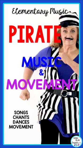 It’s September and that means it’s time for pirate music and movement activities!
There be teacher treasure in this here blog post! Why not get all your music learning in using a pirate theme?
It’s easy with the variety of materials you can find in our store, Free Resource Library and on our YouTube channel.