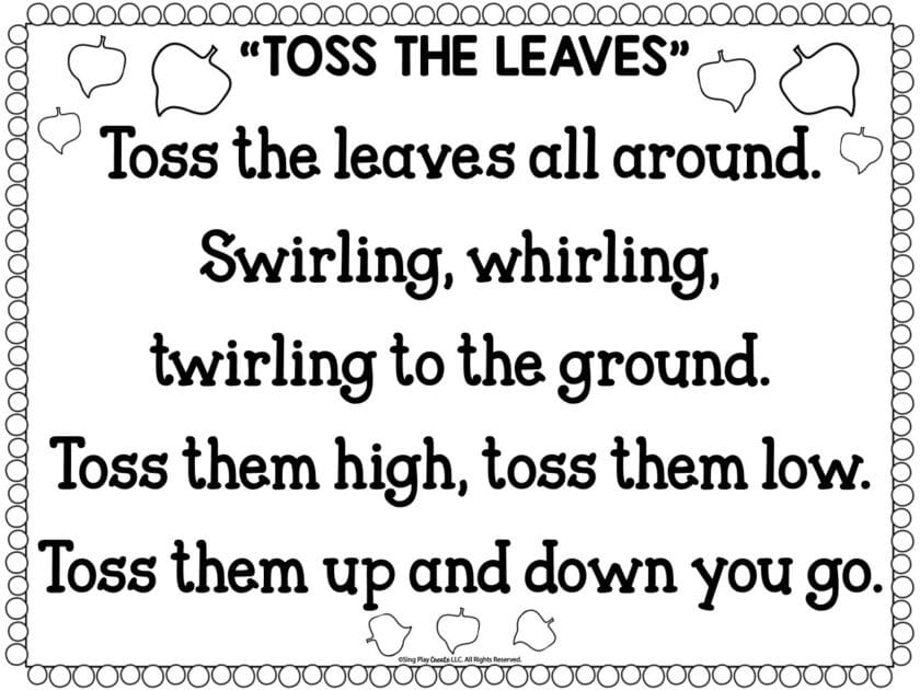 FREE SONG AND ACTIVITIES TOSS THE LEAVES
