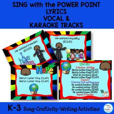 "Martin Luther King Jr." Song and Literacy Activities, Puppets, Templates| ELA