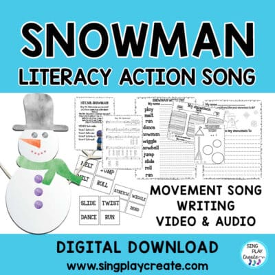Snowman Literacy Writing activities with an activity song. Includes ELA graphic organizers, vocab and activities will make your literacy centers interactive and engaging! Stuck inside during the Cold Weather? Use this movement activity as a brain break or reward. PreK-3rd grade.