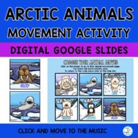 Arctic Animal Moves Brain Break, Movement Game| Interactive Google Slides