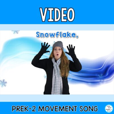 Winter Action Song, Finger Play, Nursery Rhyme "Snowflake, Snowflake" is a Winter action song set to the tune of "Twinkle, Twinkle Little Star". Easy to learn action song and finger play for your younger students. A calming song to use as a quiet down activity or fingerplay during winter literacy circles.