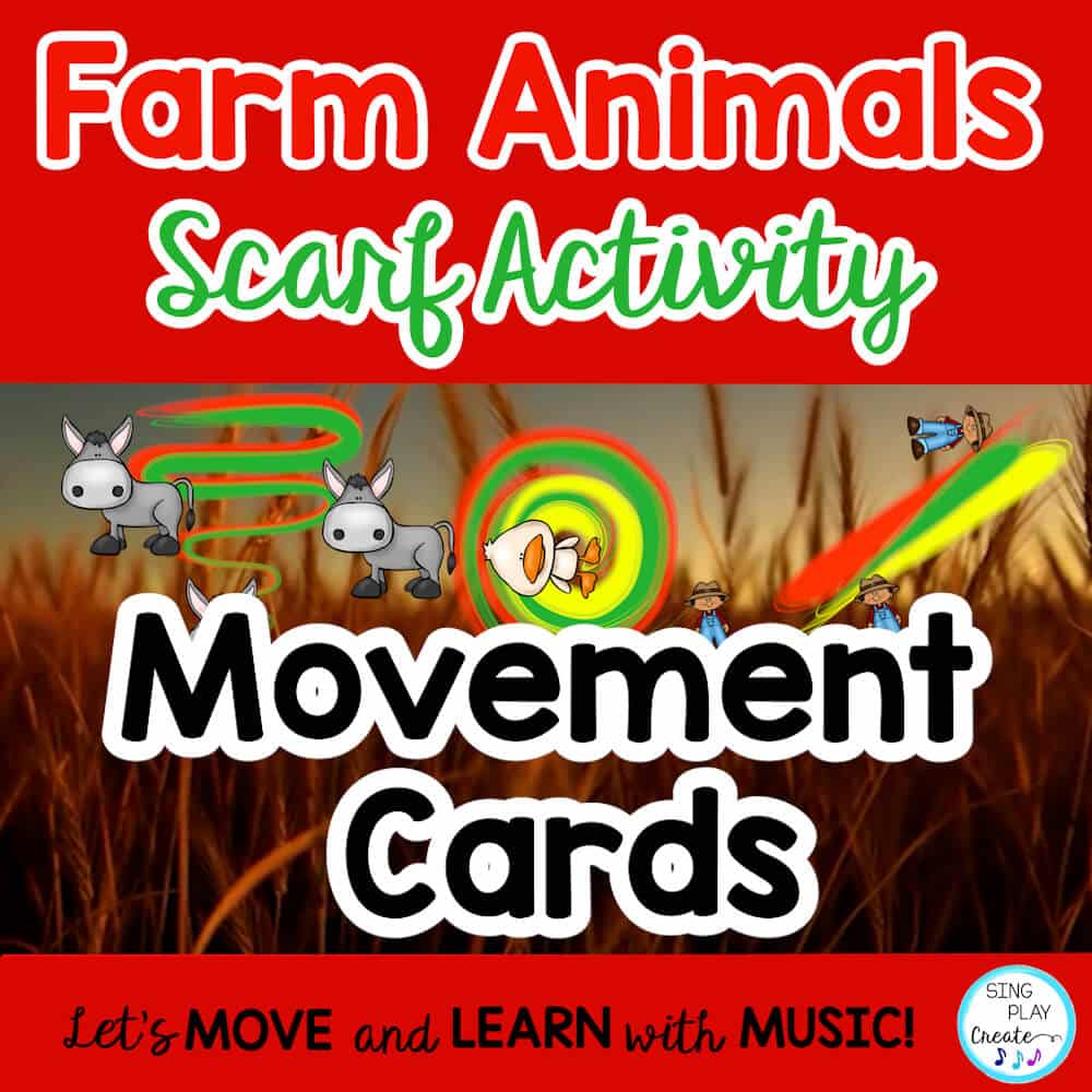 Farm Animal Scarf Movement Action Posters, Cards, Activities and Games -  Sing Play Create
