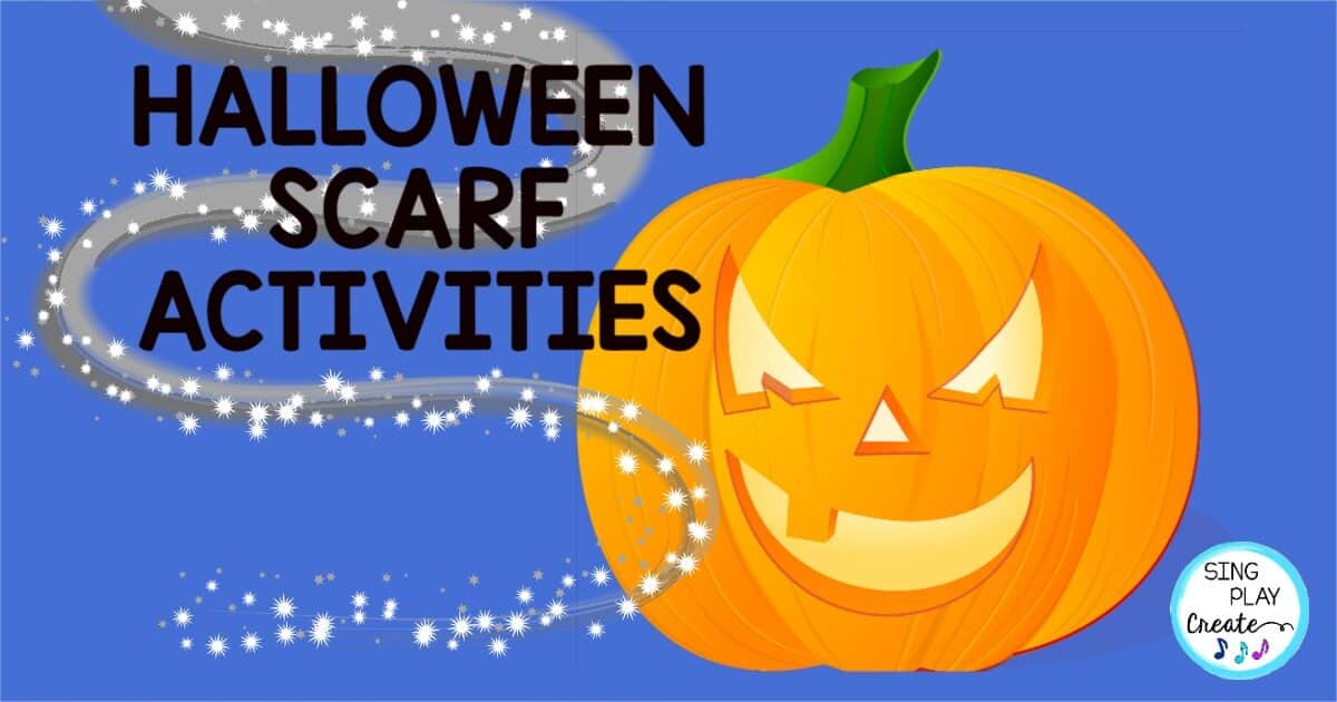 Halloween is the perfect holiday for scarf activities. I'm sharing all kinds of scarf moves and activity songs you can use in your Halloween scarf activities this year.