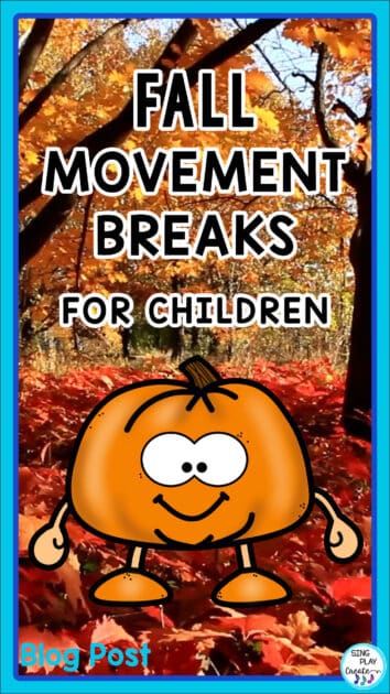 Fall movement breaks for children is essential for many reasons. Kids need to take mental brain breaks and physical brain breaks.

I know that if I work on something too long, or get stuck, moving is the easiest and most effective way for me to get back on track and refocused.

The different with our children is that they need those breaks more often.

Incorporating movement with learn is essential for the classroom teacher.

So I’ve put together some fun fall movement breaks for children you can use in your class today.