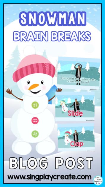 Snow day? No problem! this Winter "Snowman Dance" brain break and movement activity blog post has lot's of activity ideas that can help your students transition back into school after the break, exercise on a snow day and take a brain break.  READ THE POST NOW