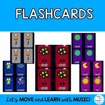 Rhythm Flash Cards, Posters, Games, Activities: {Whole Note} Space Aliens
