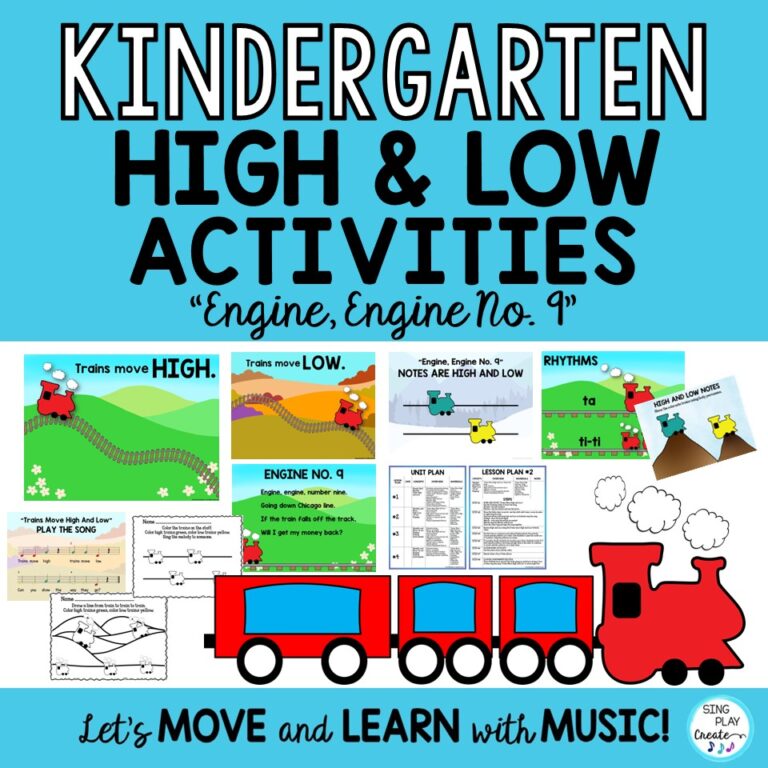 Kindergarten Music Lessons and Movement Activities: Pitch, Melody, High, Low