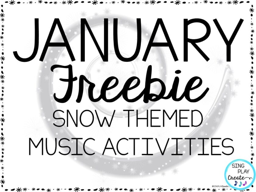 FREE Winter snow themed music and movement activities to teach rhythm, beat, solfege.