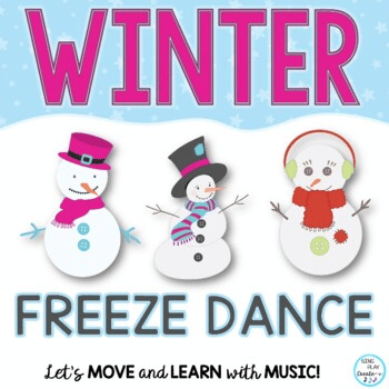 Winter movement cards for Freeze Dance and P.E. exercise with fun loving winter snowman. Get your wiggle and giggle on then FREEZE! Movement activities are perfect for Brain Breaks, indoor recesses, P.E. and Music Classes. Motivate and celebrate your students with Freeze Dance activities. These adorable snowmen will have your students dancing, marching, and waving, and resting.