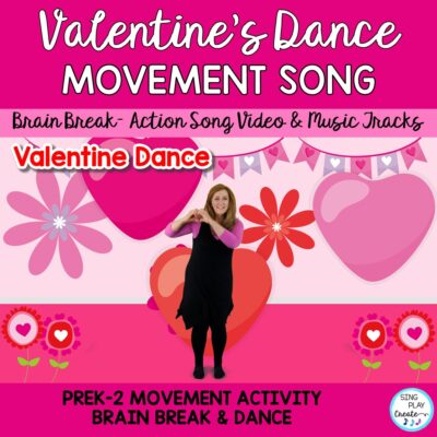 Let’s dance on Valentine’s Day this year with “Valentine Dance” Video activity. “Valentine Dance” brain break, action song, movement activity will give your students a fun and easy to do dance online or in person classes. Break up your “core” learning activities with this fun dance. Students can do the dance in their own spaces right behind their desk too.