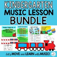 Get on board learning music concepts using this train themed "Engine, Engine No. 9" unit of music and movement activities. Students will love the animated train action VIDEOS. Preschool and Kindergarten as well as your first grade music students will experience lessons on beat, rhythm, fast/slow, high/low, long/short, loud/soft with this bundle of train themed music lessons, activities, songs, chants, flashcards, worksheets and movement activities! The train themed music along with the animated videos are sure to keep students "choo-chooing" through their music lessons. This bundle will give the new or experienced music teacher tons of materials to establish a music curriculum teaching the basic core music elements Perfect for Preschool, Kindergarten and First Grade Music and movement classes.