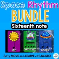 Rhythm Activities BUNDLE: {Sixteenth Notes} Video, Google Apps, Space Aliens