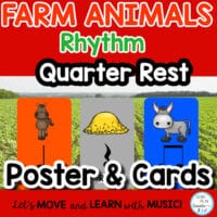 rhythm-flash-cards-posters-quarter-eighth-notes-quarter-rest-farm-animals