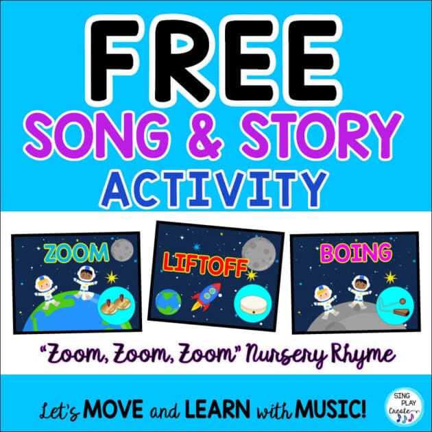 Free Song and Story activity for Going on a Moon Walk/Zoom Zoom Zoom song