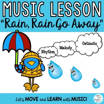 Teach so-mi-la in your elementary music classes with this fun Kodaly Lesson plan unit for "Rain, Rain Go Away".

Lesson and activities incorporate singing, moving and playing orff instruments. Students love to make rain sounds as they sing and play the melody, ostinato and melodic ostinato. They enjoy creating new Weather Songs using the circle map and printables. 10 LESSON IDEAS for you to use as a unit or sequential lesson plans. Great for observations!