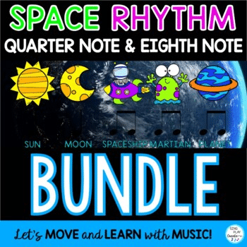 Rhythm L1 Activities BUNDLE: Video, Games, Flash Cards, Google Apps, Space Alien