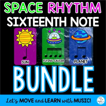 Rhythm Activities BUNDLE: {Sixteenth Notes} Video, Google Apps, Space Aliens
