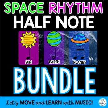 Rhythm Activities BUNDLE: {Half Notes} Video, Google Apps, Space Aliens