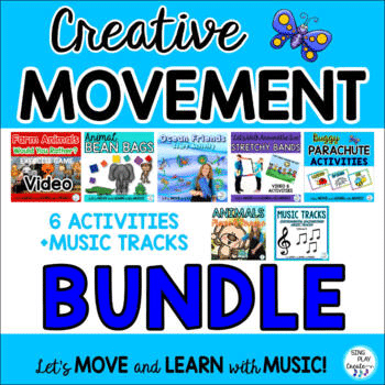 Movement Activities Bundle #2: Freeze Dance, Scarves, Parachutes, Bean Bags