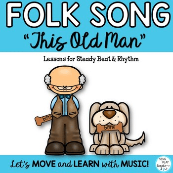 Folk Song favorite "This Old Man" is a great song to teach Music Concepts of Steady Beat and Rhythm. This set of music lesson materials will help you reinforce or introduce and practice singing, rhythm, notation, melody, and ostinato using the Teaching Video with FIVE sections to learn music skills. Lesson Ideas for K-6 included.