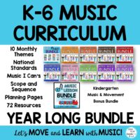 K-6 Elementary Music Curriculum Lessons & Activities: Year Long BUNDLE