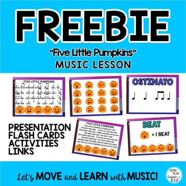 Five Little Pumpkins Music Lesson Freebie