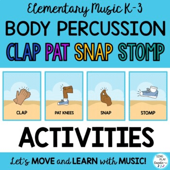 WOW your elementary music class students with these interactive and engaging materials to practice, perform and create body percussion patterns. Music Class will never be the same after students use the video to practice, the google drag & drop create a pattern activity, and create and practice body percussion patterns using the flashcards, and finally create and color their own patterns... and MORE!

I know your students will love these interactive body percussion activities that can be used with or without music. SING PLAY CREATE