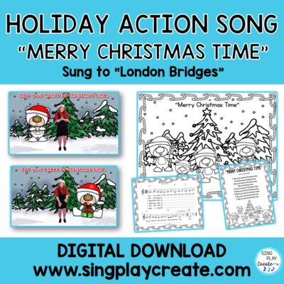 Get ready to clap, stomp, pat your knees in this holiday action song "Merry Christmas Time". Your students will love the Christmas season characters and want to move and sing all the way through December.  Whether using this action song as a brain break, music activity or for a Christmas and Holiday program, your students will love singing and moving to "Merry Christmas Time".