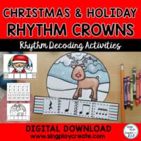 Christmas & Holiday Rhythm Crowns, Headbands, Hat, Craft: Decoding Rhythm Activities