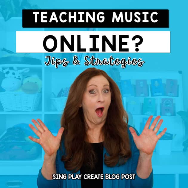 Tips for Teaching Elementary Music Online  In this blog post I'm sharing tips for teaching elementary music online. Ideas for classroom management, lesson planning and engagement.  SING PLAY CREATE