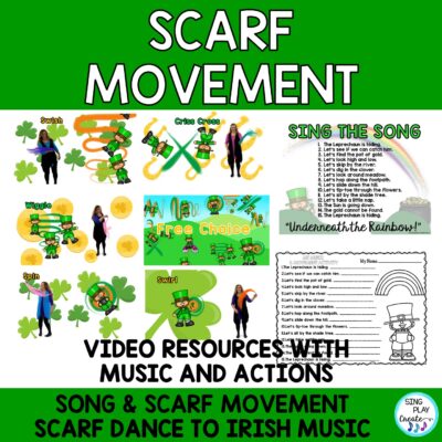 St. Patrick's Day PreK-2 Movement Activity Bundle : Scarf, Freeze Dance & Action Songs
