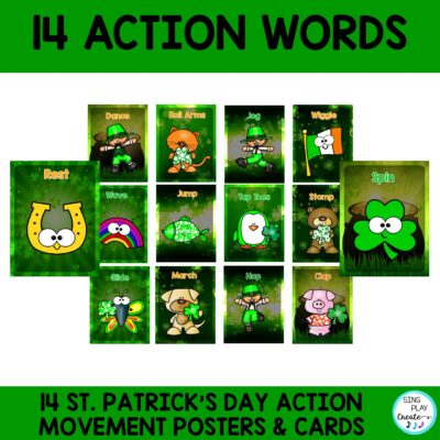 St. Patrick's Day Movement Action Cards, Brain Break Activity, Transitions