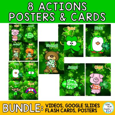 This St. Patrick's Day body percussion BUNDLE has all the materials you need to teach the STEADY BEAT and keep students actively engaged. This bundle has many interactive body percussion activities including videos, flash cards, google apps and games. You'll also get lesson plans and activities you can use right away. These activities are a complete UNIT you can use over an entire month. You found the gold! It's the St. Patrick's Day body percussion activity BUNDLE for the elementary music classroom.