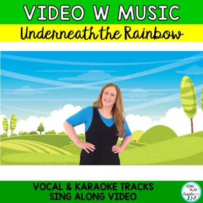 Fun St. Patrick's Day action song "Underneath the Rainbow". This is a story song to act out "looking" for the leprechaun. PreK-2