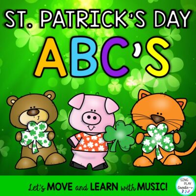 St. Patrick's Day ABC alphabet READ-SAY-MOVE to music as they say ABC'S alphabet letters. Students Move to the music and say ABC's.  Students will love the St. Patrick's Day friends in this alphabet read along video with audio tracks saying the letters. Your students can match upper case alphabet letters A-Z with lower case. Use the video your students to have students move to the music as they say the letters. How fun! They will love calling out the A B C's as they read the letters. Get the jump on letter recognition using the video and activities.