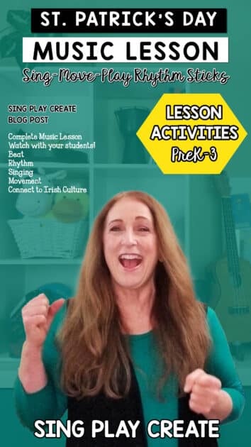 If you need a music lesson for St. Patrick's Day then read on.  I'm sharing a St. Patrick's Day elementary music lesson for PreK-2nd grades. SING PLAY CREATE elementary music activities for St. Patrick's Day.