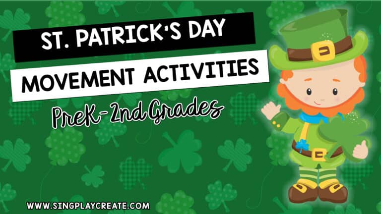 I'm sharing some of my favorite St. Patrick's Day movement activities for Prek-2nd Grade. Freeze dance, scarf dance and action songs. SING PLAY CREATE LEARN MORE