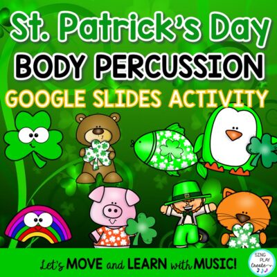 St. Patrick's Day Body Percussion Google Slides Drag & Drop Activity