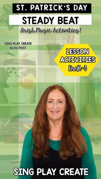 Hello!  I'm sharing some fun St. Patrick's Day Steady Beat music and movement activities you can use in your elementary music classroom and in your preschool music classes.

If you are teaching music at home, then you'll be able to use these activities too!