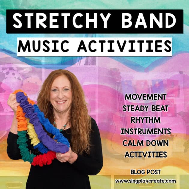 I'm sharing some stretchy band music class activities in this tutorial for PreK-3rd grade classes.