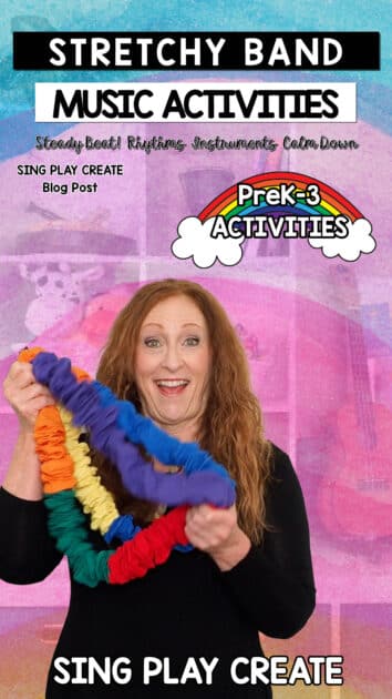 I'm sharing some stretchy band music class activities in this tutorial for PreK-3rd grade classes.