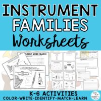Instrument Families: Worksheets to Learn the Instruments Grades K-6