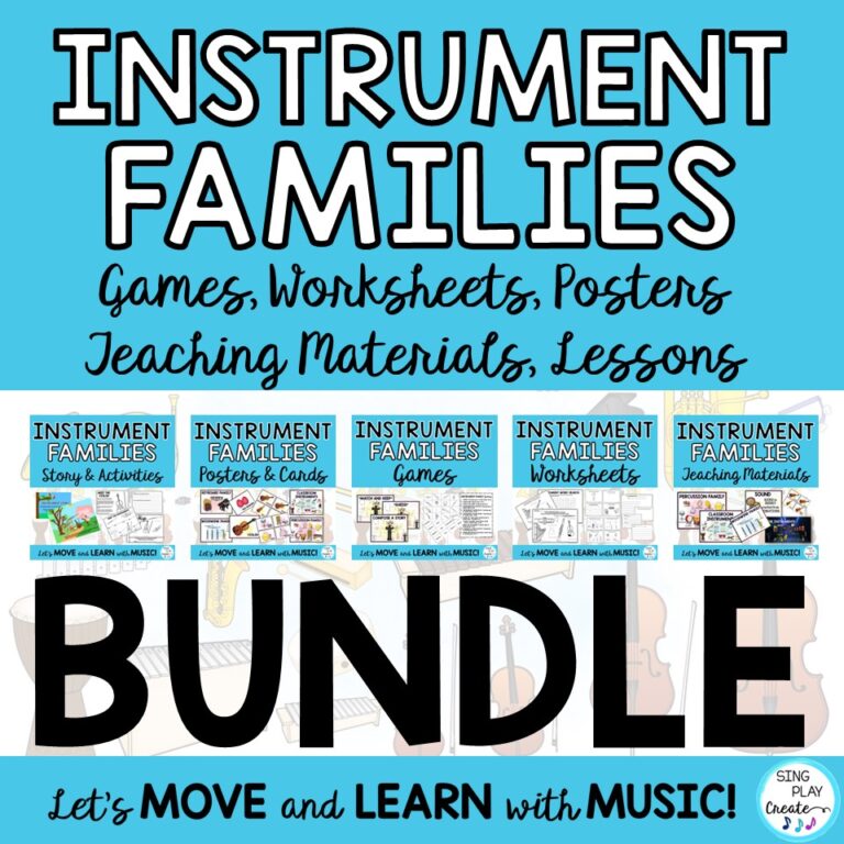 Instrument Families Bundle of Music Activities