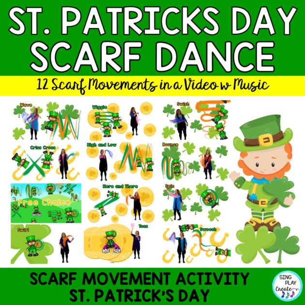 St. Patrick's Day Leprechaun Scarf-Ribbon Music and Movement Activities Video SING PLAY CREATE