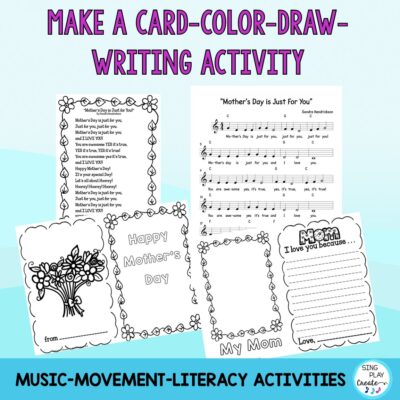 Mother’s Day Action Song and Card “Mother’s Day is Just for You” K-3 Activities - Image 4